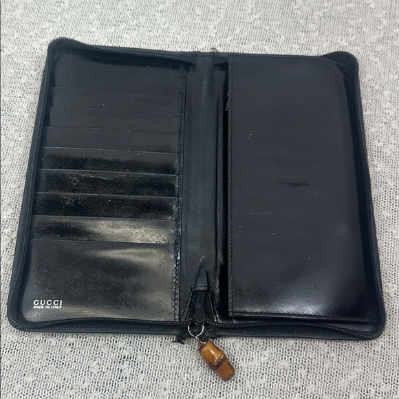 GUCCI Black Nylon Bamboo Long Wallet Tom Ford Era RARE! - Picture 5 of 12